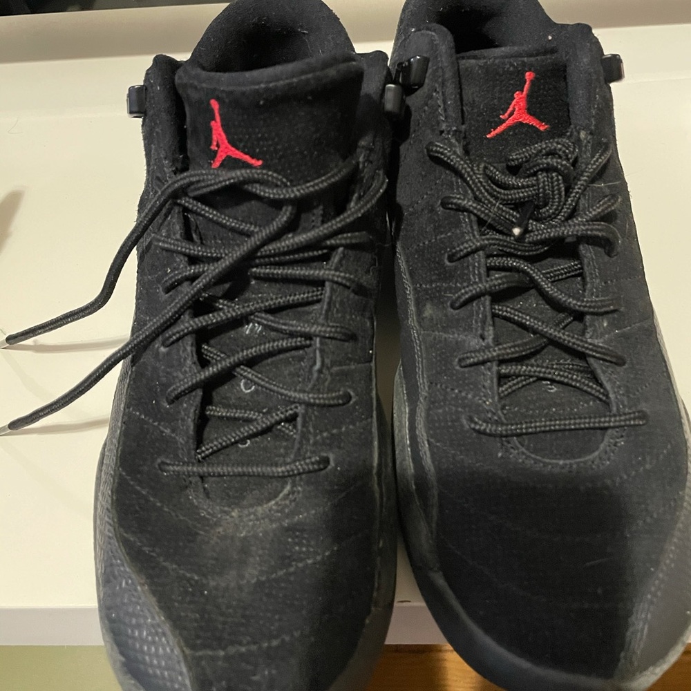 Black & Red Jordan 12 Sneakers 7Youth or 8.5 Women